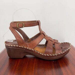 Ariat Women's Leather Brown Wedge Ankle Sandals Size 8B
